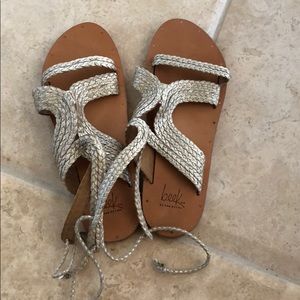 Beeks Silver Braided Gladiator Sandals